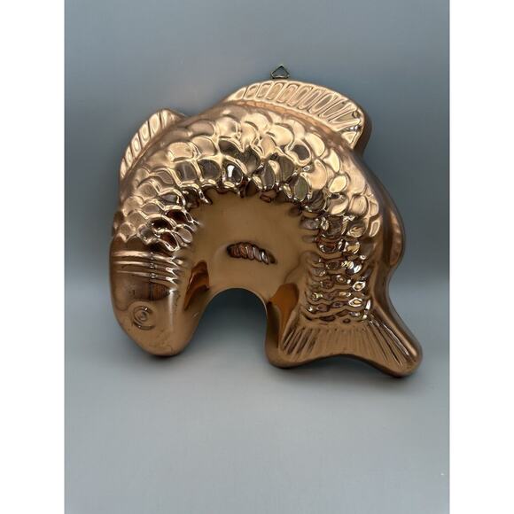 Vintage Copper Koi Fish Cake Jello Mold from Korea - Picture 2 of 6